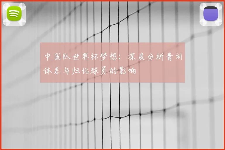 中国队世界杯梦想:深度分析青训体系与归化球员的影响